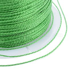 ポリエステル編組メタリック糸  DIYの編みこみのブレスレット作りと刺繡のために  ライムグリーン  0.4mm  6プライ  約54.68ヤード（50m）/ロール&nbsp;OCOR-I007-B-36