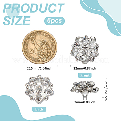 6 шт. стеклянные пуговицы со стразами&nbsp;BUTT-FG0001-52P