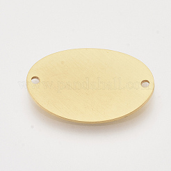 バレンタインデーのテーマ  201 ステンレススチールリンクコネクター  te amoと楕円形  ゴールドカラー  20x30x1mm  穴：1.8mm&nbsp;STAS-T052-11G