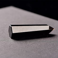 Натуральный обсидиан шестиугольная призма витрина украшения PW-WG17825-01