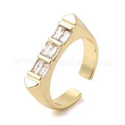 Offene Manschettenringe aus Messing mit Mikropavé und Zirkonia für Damen&nbsp;RJEW-L343-02G-06