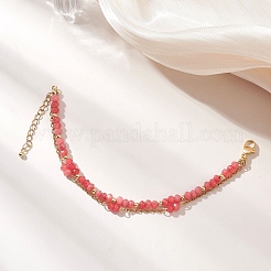 Pulseras ajustables de jade natural de Malasia y acero inoxidable 304 de múltiples hilos&nbsp;BJEW-JB13035-03
