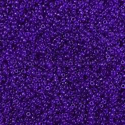 MIYUKIラウンドロカイユビーズ  日本製シードビーズ  （rr151)透明コバルト  15/0  1.5mm  穴：0.7mm  約5555PCS /ボトル  10 G /ボトル&nbsp;SEED-JP0010-RR0151