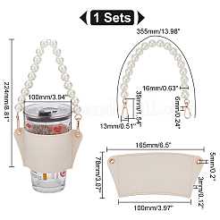 Manchon de tasse réutilisable résistant à la chaleur en cuir pu&nbsp;AJEW-WH0326-38C