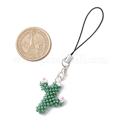 Кактусовые стеклянные бусины мобильные ремни&nbsp;HJEW-MZ00223