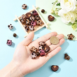 35 шт. 7 стиля непрозрачных акриловых бусин с леопардовым принтом&nbsp;FIND-YW0011-31