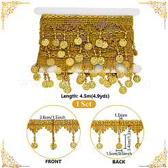 4.5 м блестящей полиэстеровой кружевной отделки с кисточками OCOR-PH0003-88