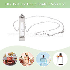 1 шт. стеклянные песочные часы прямоугольник памятная урна для праха питомца подвеска ожерелье&nbsp;NJEW-CA0001-27P