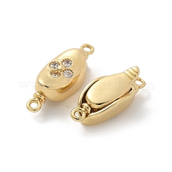 Латунные застежки из прозрачного кубического циркония с микропаве KK-Z083-06G