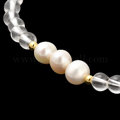 Браслеты из бусин из натурального агата и кварца BJEW-E098-16G