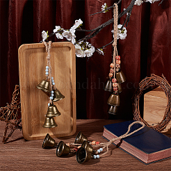 3 шт. подвеска-колокольчик из фарфора и железа&nbsp;HJEW-OC00090