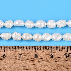 天然バロックケシパールビーズ連売り  培養された淡水パールビーズ  研磨両側  乳白色  5~9x4~6x3~5mm  穴：0.5mm  約57~59個/連  14.96~15.75インチ（38~40cm）&nbsp;PEAR-N031-01D