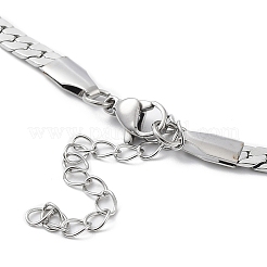 Не тускнеющая кубинская цепочка из нержавеющей стали 304 NJEW-K249-01B-P