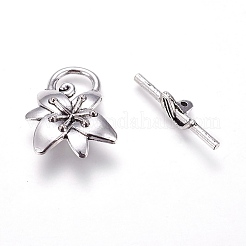 Сплавочные застежка тоггл тибетского стиля PALLOY-F230-02AS