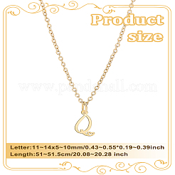 Collier avec pendentif lettre en acier inoxydable 304&nbsp;NJEW-LP0001-39Q-G