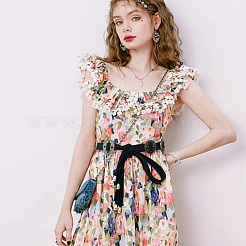 Поясные ремни из микрофибры с оберткой из сплава&nbsp;AJEW-WH20060-73A