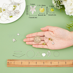 Kit de fabrication de boucles d'oreilles à thème vert DIY 169 pièce&nbsp;DIY-SC0015-20P