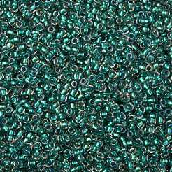 TOHOラウンドシードビーズ  日本製シードビーズ  （264)内側カラーabクリスタル/ライトシーグリーン裏地  8/0  3mm  穴：1mm  約222PCS /ボトル  10 G /ボトル&nbsp;SEED-JPTR08-0264
