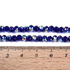 Brins de perles rondelles en verre transparent plaqué couleur AB&nbsp;EGLA-T029-4mm-10R