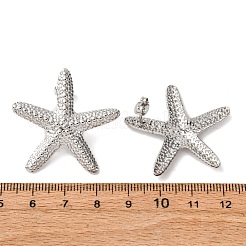 304ステンレススチール製ヒトデスタッドピアス  ステンレス鋼色  33x34.5mm&nbsp;EJEW-Z135-02P-03