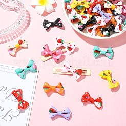 100 шт. 10 цвета клубничный узор полиэстер банты украшения аксессуары&nbsp;AJEW-CJ0001-72