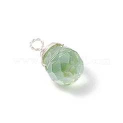 真鍮とガラスのペンダント  苺  ミックスカラー  14x8mm  穴：1.6mm&nbsp;PALLOY-JF03369-02