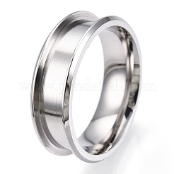 Кольцо из нержавеющей стали 201 с рифлением для женщин&nbsp;STAS-WH0039-09B-P