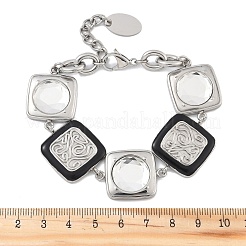 Браслеты из нержавеющей стали 304 с квадратными звеньями для женщин&nbsp;BJEW-Z104-01P