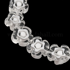 ハンドメイドミッレフィオーリ ランプワークビーズ連売り  プラム  透明  9.5x10.5x3.5mm  穴：0.8mm  約35個/連  14.17''（36センチメートル）&nbsp;LAMP-G164-03P