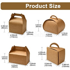 40 шт. 4-х видов крафт-бумага ручная коробка для торта&nbsp;CON-CJ0001-21