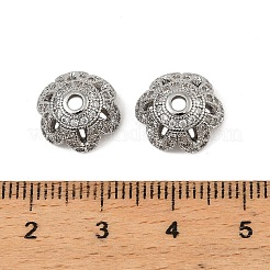 Колпачки для бусин из прозрачного кубического циркония из латуни KK-K374-25P