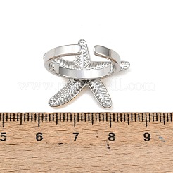 Регулируемые манжеты из нержавеющей стали 201 с открытыми кольцами для женщин&nbsp;RJEW-B156-02GP-01