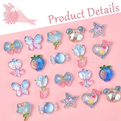 20 шт. 10 стиля цветочные прозрачные эпоксидные смолы декоден кабошоны RESI-FS0001-94