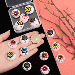 36 Stück 6 Farben Halloween halbrunde Plastikaugen zum Basteln&nbsp;KY-CA0001-47