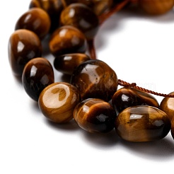 Природных тигровый глаз бисер нитей G-F706-08B
