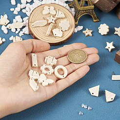 36 шт. фурнитура для сережек-гвоздиков из ясеня в виде прямоугольника&nbsp;EJEW-TA0001-19