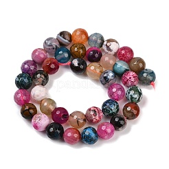 Нити бусин из натурального огненного агата с трещинками (окрашенные и нагретые) G-M437-A01-01L