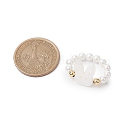 Растягивающиеся кольца с круглыми ракушками RJEW-JR00689-01