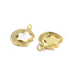 Латунные микропаве прозрачные подвески с фианитом&nbsp;KK-K365-16G