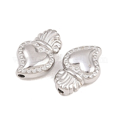 宗教 304 ステンレス ペンダント  神聖な心のチャーム  ステンレス鋼色  18x12x5.5mm  穴：2mm&nbsp;STAS-E521-08B-P