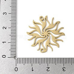 304ステンレスペンダント  くり抜かれた太陽の歯車チャーム  18KGP本金メッキ  24.5x24.5x1mm  穴：1.5mm&nbsp;STAS-E501-16G