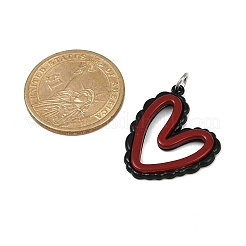 10 шт. подвески из сплава с двойным экраном красного и черного цвета&nbsp;PALLOY-JF04008