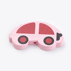 Бусины из натурального дерева с принтом WOOD-Q030-18