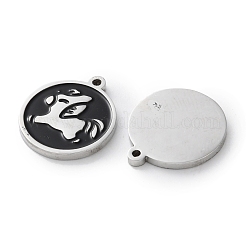 Подвески из нержавеющей стали 304 с черной эмалью&nbsp;STAS-M102-17P-06