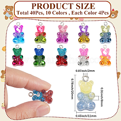 40шт 10 цвета прозрачные подвески из смолы&nbsp;RESI-CP0001-11