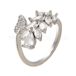 Кольца-манжеты из латуни с кубическим цирконием для женщин&nbsp;RJEW-C115-04P