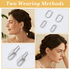 1 пара серег-колец из латуни с микропаве из прозрачных кубических цирконий&nbsp;EJEW-HS0001-11P