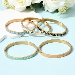 Браслеты из нержавеющей стали 304 с эмалью&nbsp;BJEW-D408-32G