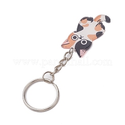 猫のアクリルキーホルダー  鉄のリング付き  ミックスカラー  9.2~9.35cm&nbsp;KEYC-JKC00812