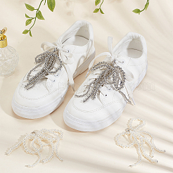 4 шт. 2 стиля пластиковых подвесок-бантов с имитацией жемчуга для обуви&nbsp;AJEW-HY0001-93